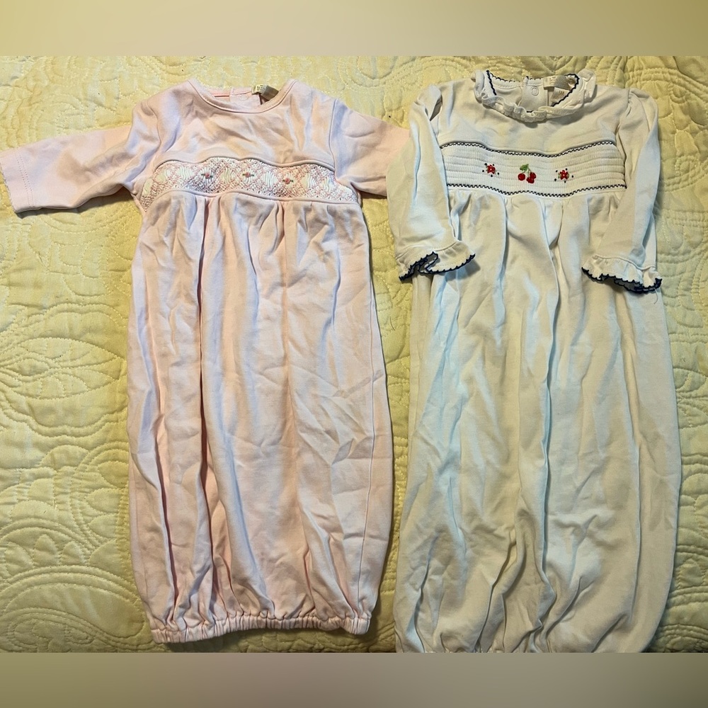 Kissy Kissy Newborn Gowns Baby Girl Smocked Pink Cherries